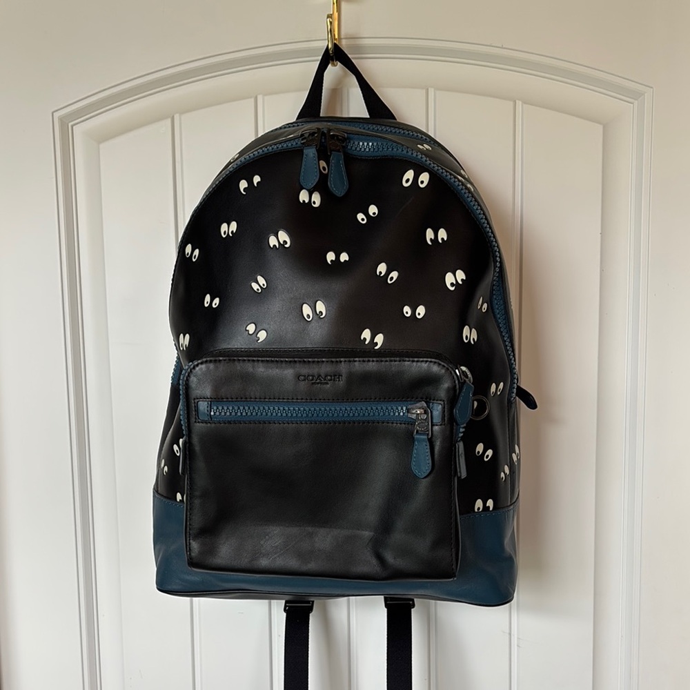 Coach Black and Blue Whimsical Backpack